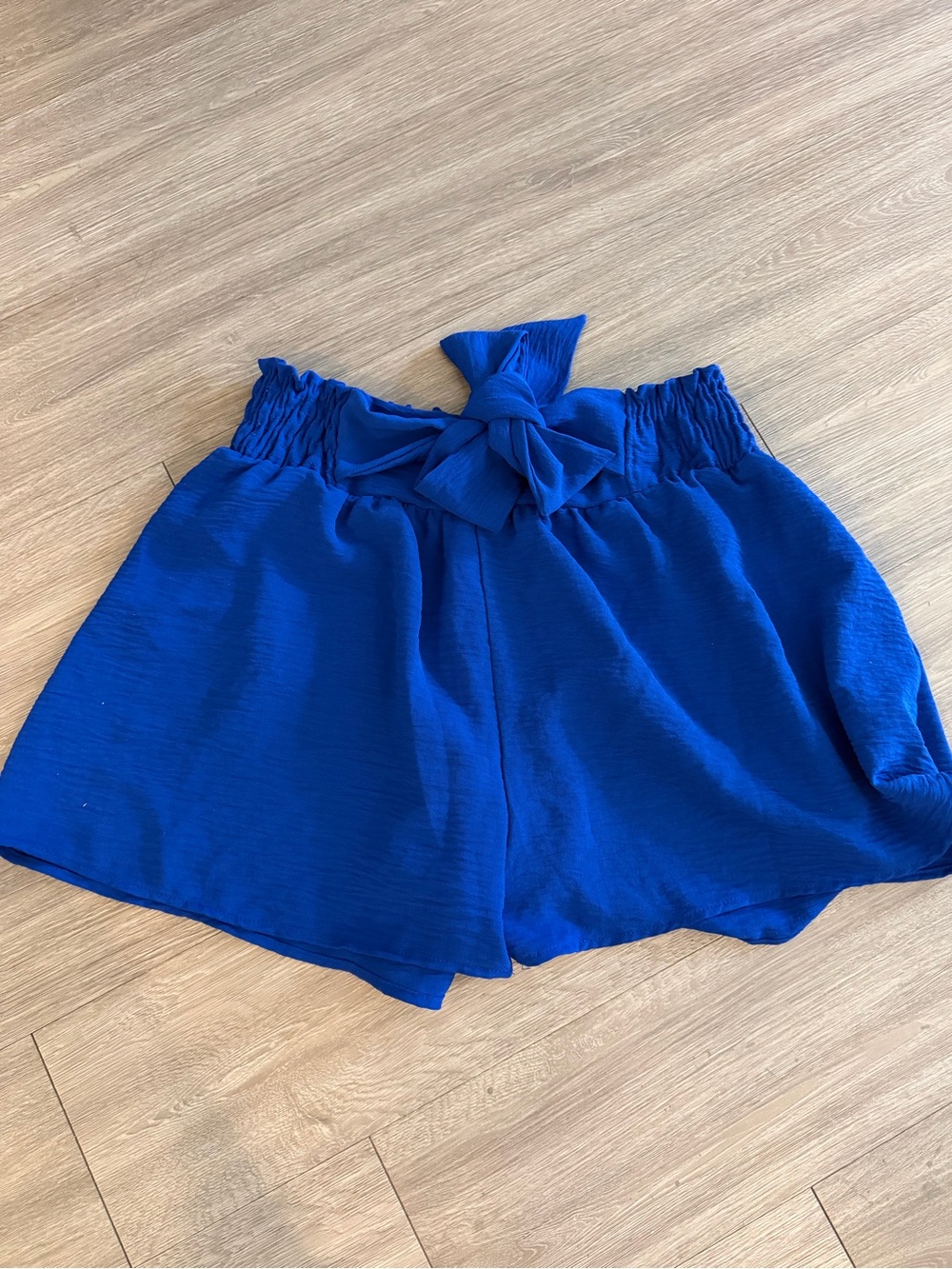 Women’s High-Waist Tie-Front Blue Shorts